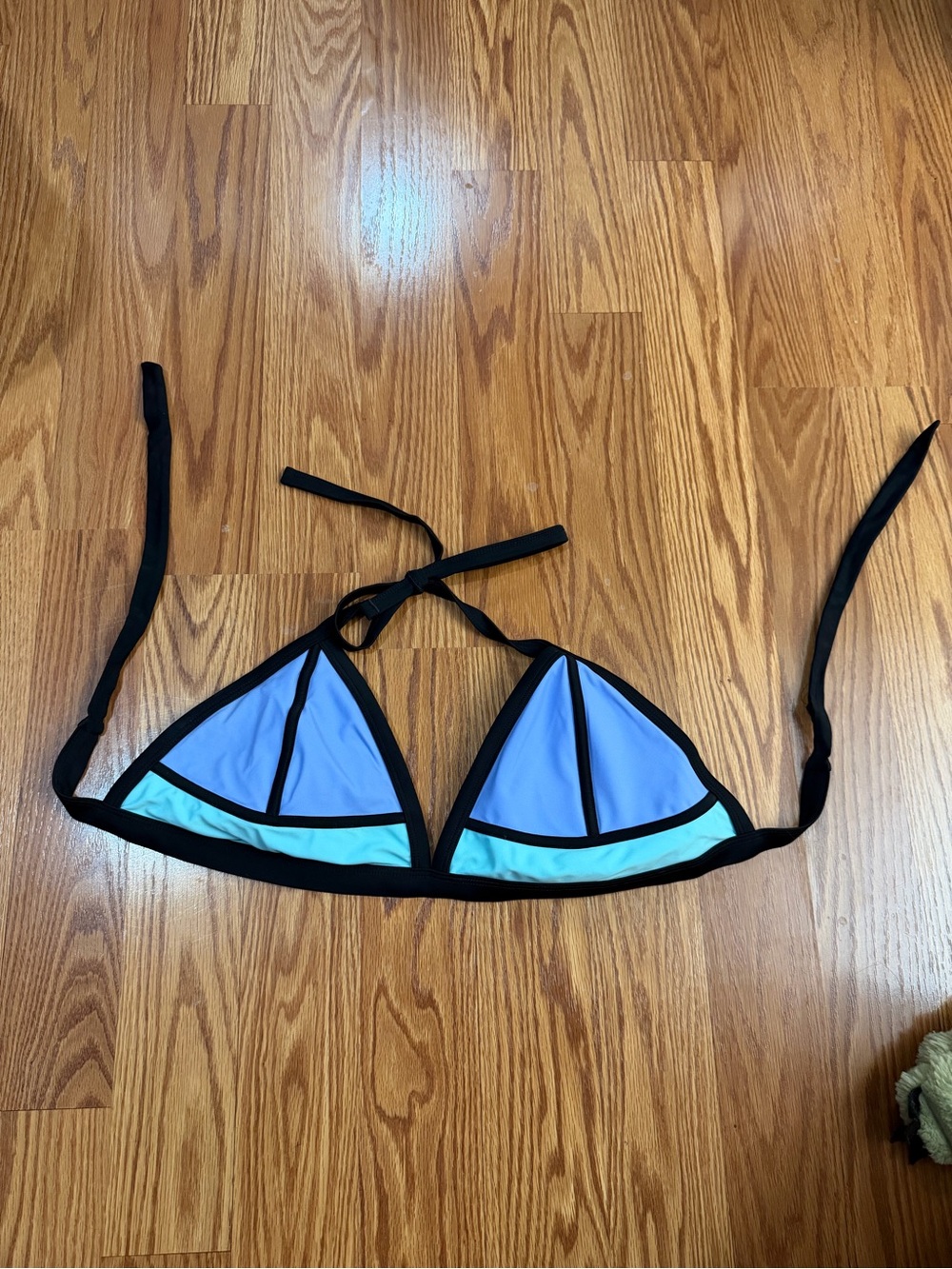 Xhilaration Blue and Aqua Triangle Bikini Top